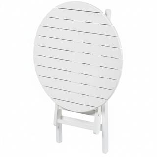 Avşa Ahşap Masa Sandalye Takımları Beyaz - 4 Kişilik Katlanır Bahçe Balkon Yuvarlak Set