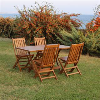 Avşa LX Ahşap Masa Sandalye Takımları -4 ve 6 Kişilik Katlanır Bahçe Balkon Set