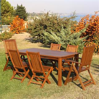Avşa LX3 Ahşap Masa Sandalye Takımları - 6, 8 ve 10 Kişilik Bahçe Balkon Set