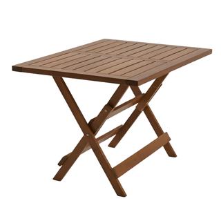 Bodrum Ahşap Masa - Dikdörtgen Ebatlar, Açık Ceviz Renk, Katlanır Model Bahçe Balkon Masası