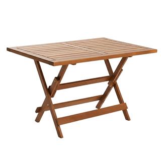 Bodrum Ahşap Masa - Dikdörtgen Ebatlar, Açık Ceviz Renk, Katlanır Model Bahçe Balkon Masası