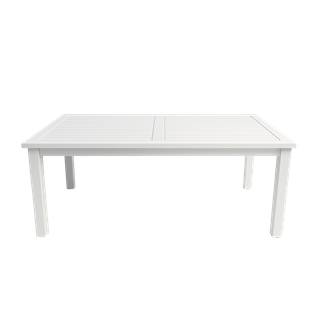 Bodrum Ahşap Masa - Dikdörtgen Ebatlar, Beyaz Renk, Sabit Ayaklı Bahçe Balkon Masası