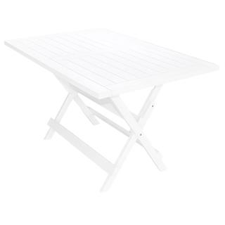Bodrum Ahşap Masa - Dikdörtgen Ebatlar, Beyaz Renk, Katlanır Model Bahçe Balkon Masası