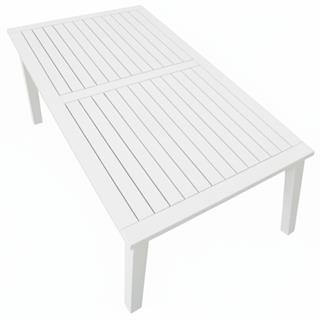 Bodrum Ahşap Masa - Dikdörtgen Ebatlar, Beyaz Renk, Sabit Ayaklı Bahçe Balkon Masası