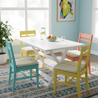 Bodrum Ahşap Masa - Dikdörtgen Ebatlar, Beyaz Renk, Katlanır Model Bahçe Balkon Masası