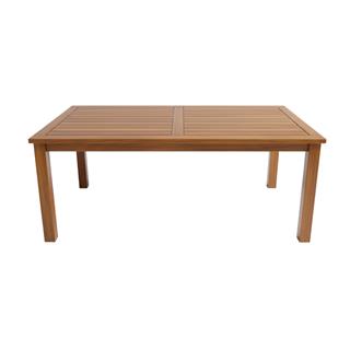 Bodrum Ahşap Masa - Dikdörtgen Ebatlar, Açık Ceviz Renk, Sabit Ayaklı Model Bahçe Balkon Masası