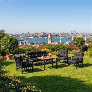 Çamlıca Alüminyum Bahçe Oturma Grubu | 7 Kişilik Bahçe, Balkon Koltuk Takımı