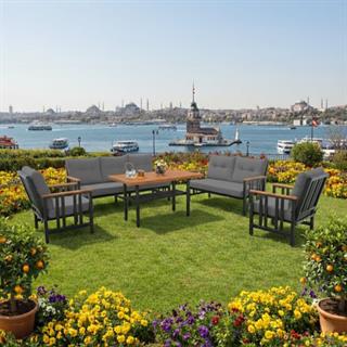 Çamlıca Alüminyum Bahçe Oturma Grubu | 7 Kişilik Bahçe, Balkon Koltuk Takımı