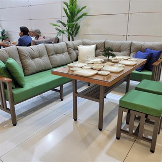 Çamlıca Alüminyum Köşe Kanepe | Bahçe Balkon Teras Köşe L Koltuk