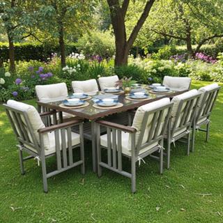 Çamlıca Alüminyum Yemek Takımı | 8 Kişilik Bahçe, Teras, Mutfak Kanepe Takımı