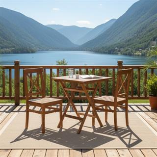 Çeşme Ahşap Masa Sandalye Takımları -2 Kişilik Bahçe Balkon Set