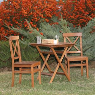 Çeşme Ahşap Masa Sandalye Takımları -2 Kişilik Bahçe Balkon Set