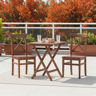 Çeşme Ahşap Masa Sandalye Takımları -2 Kişilik Bahçe Balkon Set