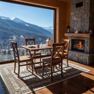 Çeşme Ahşap Masa Sandalye Takımları -4 Kişilik Bahçe Balkon Set