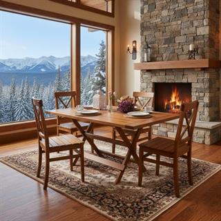 Çeşme Ahşap Masa Sandalye Takımları -4 Kişilik Bahçe Balkon Set