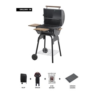 Cheffi Grillord-50 Kömürlü Barbekü Mangal (DÖKÜM IZGARA, ÖNLÜK VE KILIF HEDİYELİ)