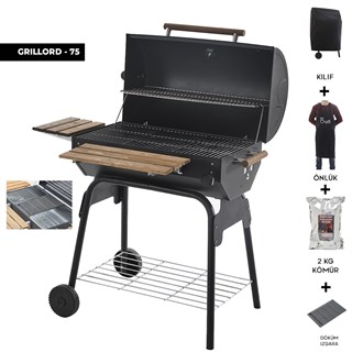 Cheffi Grillord-75 Kömürlü Barbekü Mangal (DÖKÜM IZGARA, ÖNLÜK VE KILIF HEDİYELİ)