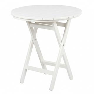 Datça Yuvarlak Ahşap Masa - Beyaz Renk, Katlanır Yapı - Balkon & Bahçe Masası