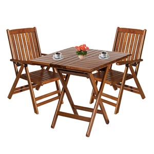 Didim Ahşap Masa Sandalye Takımları -2 Kişilik Katlanır Bahçe Balkon Set