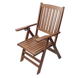 Didim Katlanır Ahşap Bahçe Balkon Sandalyesi -Kolçaklı