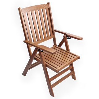 Didim Katlanır Ahşap Bahçe Balkon Sandalyesi -Kolçaklı
