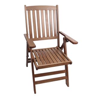 Didim Katlanır Ahşap Bahçe Balkon Sandalyesi -Kolçaklı