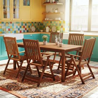 Didim LXS Ahşap Masa Sandalye Takımları - 4, 6, 8, 10 Kişilik Katlanır Bahçe Balkon Set