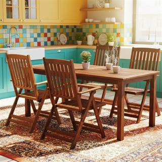 Didim LXS Ahşap Masa Sandalye Takımları - 4, 6, 8, 10 Kişilik Katlanır Bahçe Balkon Set