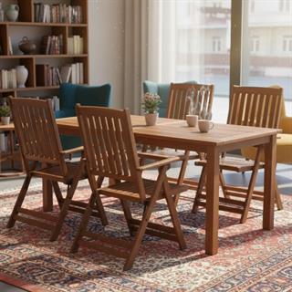 Didim LXS Ahşap Masa Sandalye Takımları - 4, 6, 8, 10 Kişilik Katlanır Bahçe Balkon Set