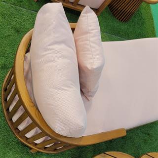 Emirgan Ahşap Şezlong - Lounger -Minderli, Masif Kestane