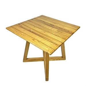 Gökçeada 85x85 Kare Ahşap Bahçe Balkon Masası - Masif Kestane