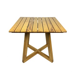 Gökçeada 85x85 Kare Ahşap Bahçe Balkon Masası - Masif Kestane