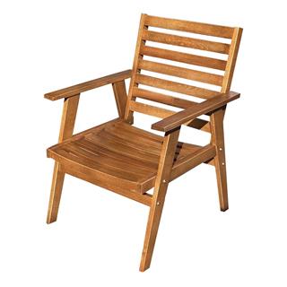 Heybeli Ahşap Bahçe Balkon Sandalyesi - Düz Minderli, Kolçaklı Sandalye -Boss Chair