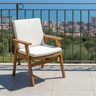 Heybeli Ahşap Masa Sandalye Takımları -2 Kişilik Bahçe Balkon Set, Düz Minderli