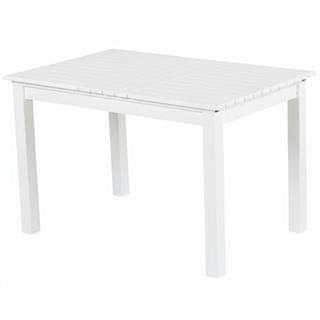 Kaş Ahşap Masa - Dikdörtgen Ebatlar, Beyaz, Sabit Ayaklı Bahçe Balkon Masası