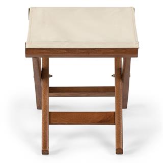 Kaş Katlanabilir Ahşap Bahçe Balkon Taburesi -PVC Oturum