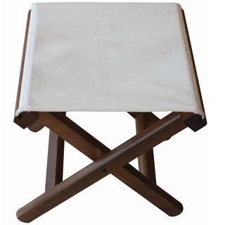 Kaş Katlanabilir Ahşap Bahçe Balkon Taburesi -PVC Oturum