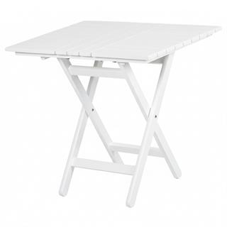 Kaş Katlanır Ahşap Bahçe Balkon Masaları - Beyaz Renk, Kare Ebatlar