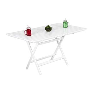 Kaş Katlanır Ahşap Bahçe Balkon Masaları Beyaz - Dikdörtgen Ebatlar