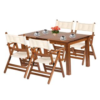 Kaş Ahşap Masa - Dikdörtgen Ebatlar, Beyaz, Sabit Ayaklı Bahçe Balkon Masası