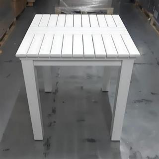 Kaş Ahşap Masa - Kare Ebatlar, Beyaz, Sabit Ayaklı Bahçe Balkon Masası