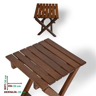 Koli Katlanabilir Ahşap Bahçe Balkon Taburesi