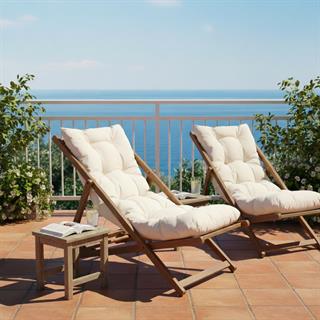 Köyceğiz Ahşap Şezlong -Minderli, 3 Kademeli Sırt Dayama, Kolçaksız