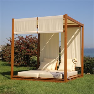Efes Ahşap Bahçe Yatağı Lüx Daybed Set
