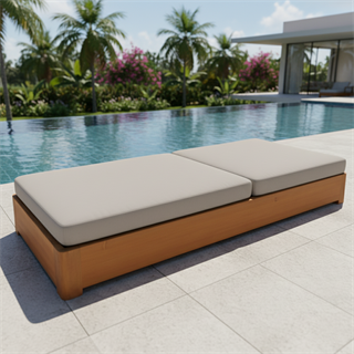 Dubai Ahşap Şezlong - 5 Kademeli Sırt Pozisyonu, Masif Kayın Havuz & Plaj Şezlongu