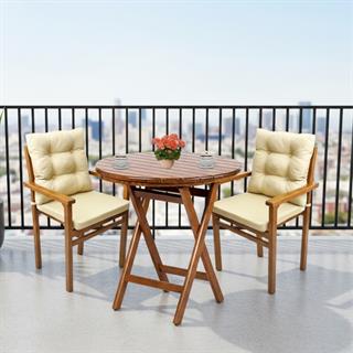 Manavgat Ahşap Bahçe Balkon Sandalyesi, Minderli, Kolçaklı