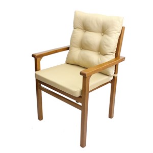 Manavgat Ahşap Bahçe Balkon Sandalyesi, Minderli, Kolçaklı