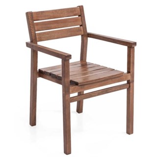 Manavgat Ahşap Bahçe Balkon Takımı: 120lik Yuvarlak Masa + 6 Sandalye Set