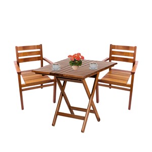 Manavgat Ahşap Masa Sandalye Takımları -2 Kişilik Bahçe Balkon Set