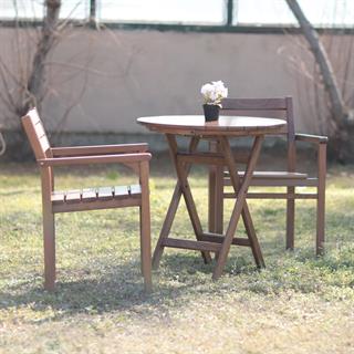 Manavgat Ahşap Masa Sandalye Takımları -2 Kişilik Bahçe Balkon Yuvarlak Set